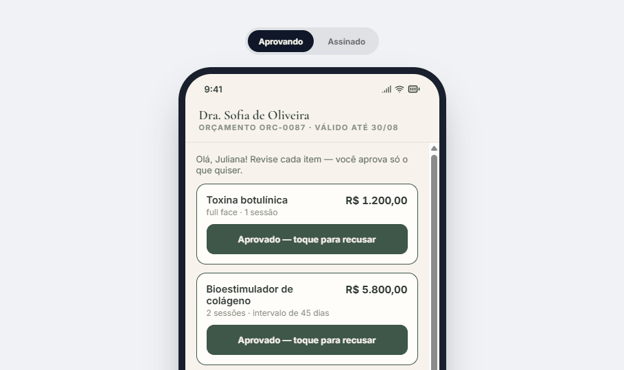 Orçamento com pagamento por Pix